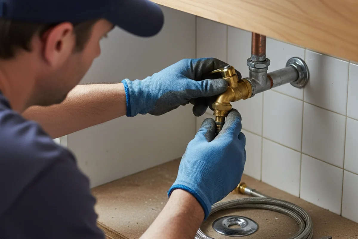 Shutoff valve and fitting work during Burst Pipe Repair in Ann Arbor
